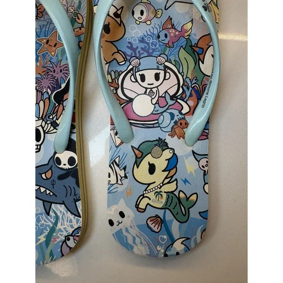Tokidoki Simone Legno Designed Flip Flop Sandals size 5/6 - Picture 3 of 9